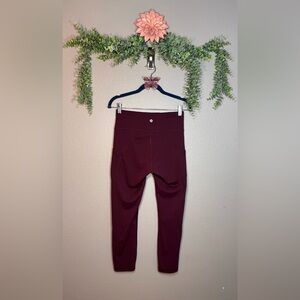 lululemon athletica women’s Deep Red Leggings with pockets
